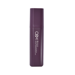 Purple hair balm tube with 'O&M' branding on a white background